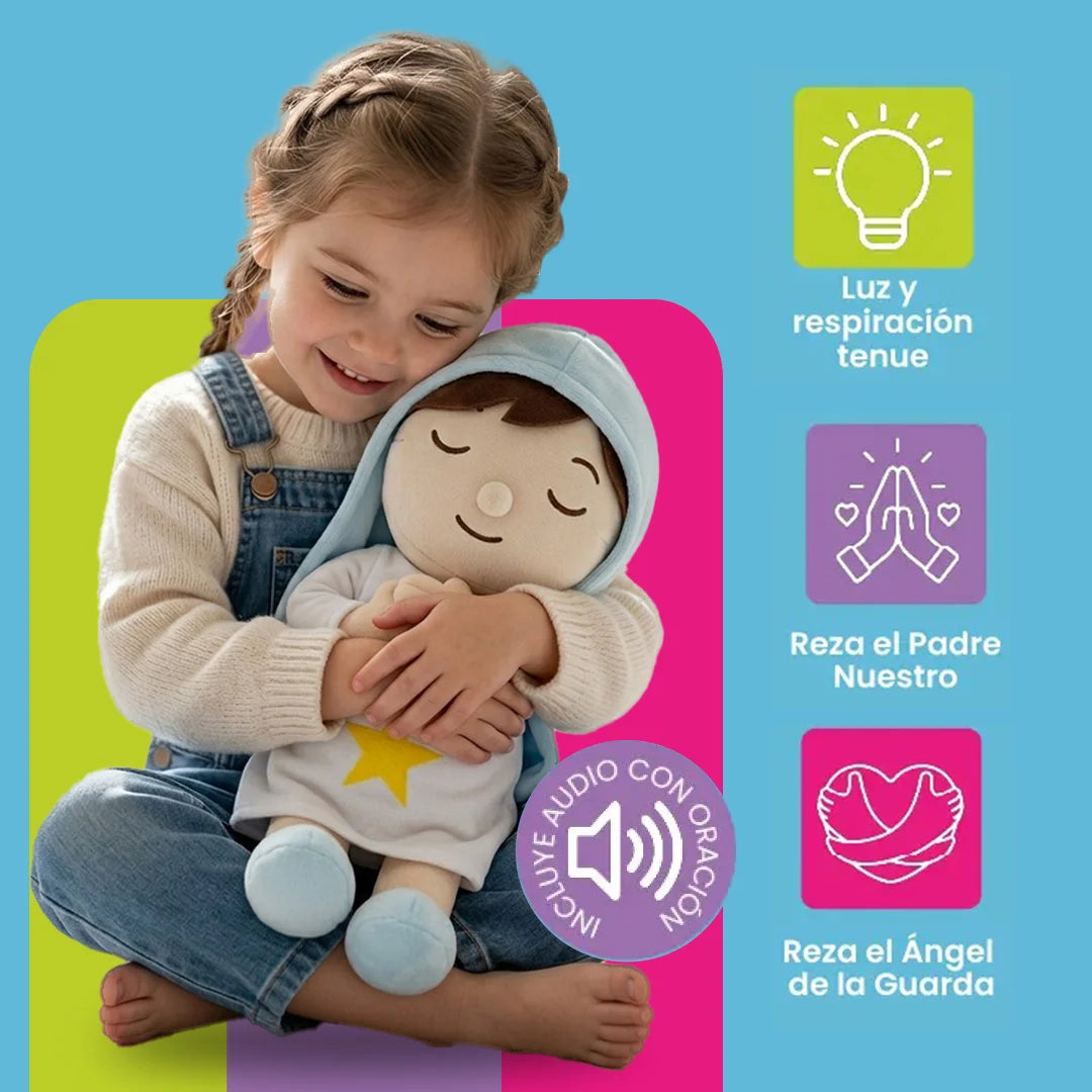 PELUCHE TUNI VIRGEN MARIA |  INCLUYE AUDIO  Padre Nuestro y Angel de mi Guarda
