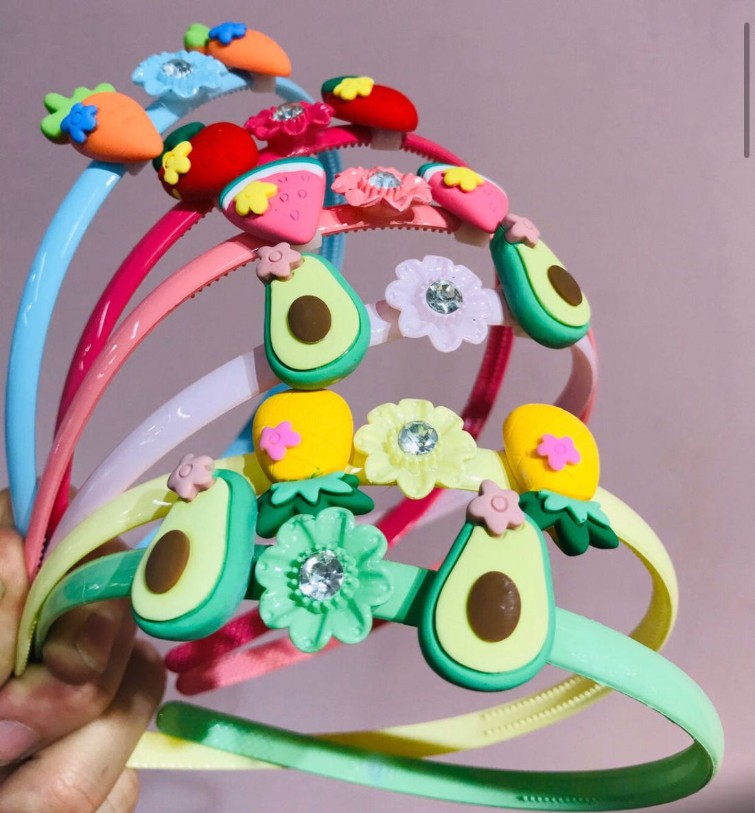 ❗ PRODUCTO EXCLUSIVO ❗ SET X 4 DIADEMAS FRUTAS TROPICALES PARA NIÑAS